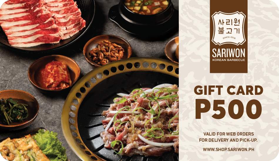 Sariwon Korean Barbecue E-Gift Card (Delivery/Takeout)